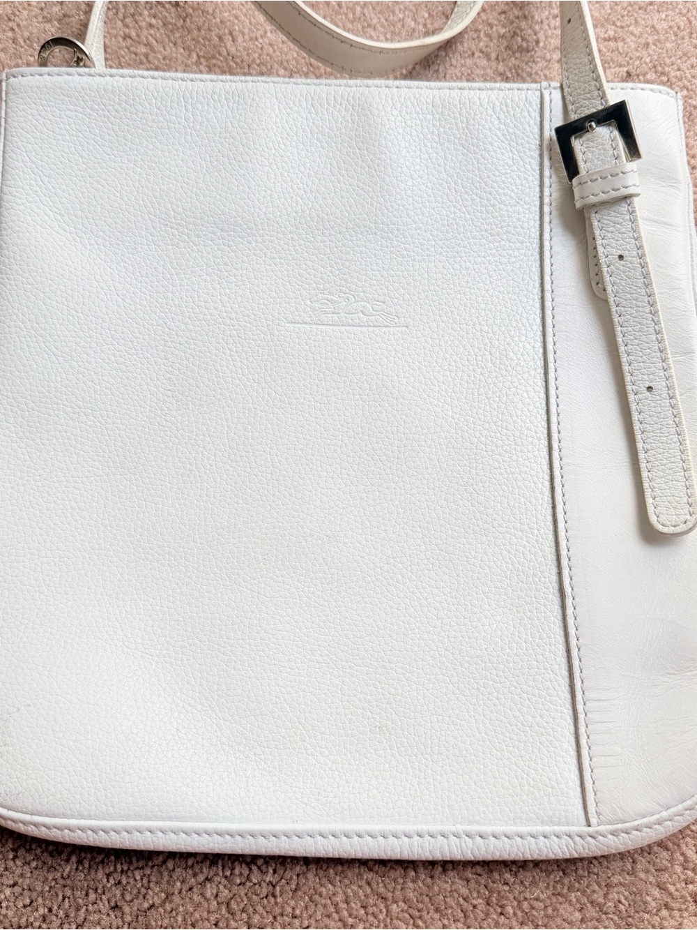 Longchamp vintage White Leather Crossbody Bag - Picture 2 of 10